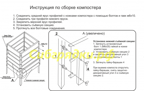 Компостер оцинкованный 0.8х0.8х1.06 в Воронеже